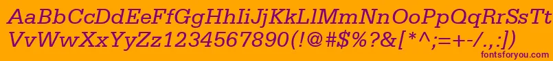 MetronSsiItalic Font – Purple Fonts on Orange Background