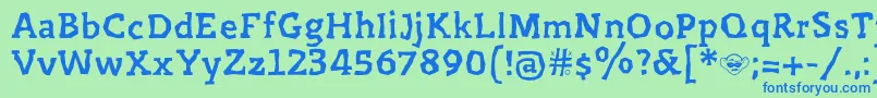 フォントPrejidenjia – 青い文字は緑の背景です。