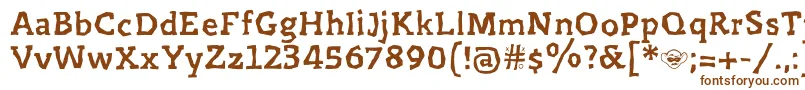 Prejidenjia-Schriftart – Braune Schriften auf weißem Hintergrund