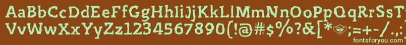 Prejidenjia-fontti – vihreät fontit ruskealla taustalla