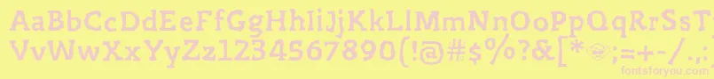 フォントPrejidenjia – ピンクのフォント、黄色の背景