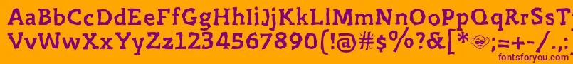 Prejidenjia-fontti – violetit fontit oranssilla taustalla
