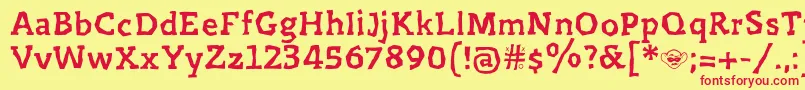 Prejidenjia-Schriftart – Rote Schriften auf gelbem Hintergrund