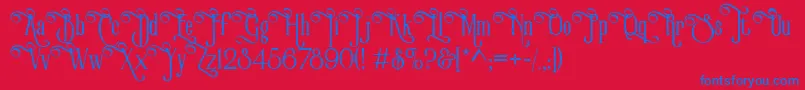 VictorianParlorVintageAlternateFree Font – Blue Fonts on Red Background