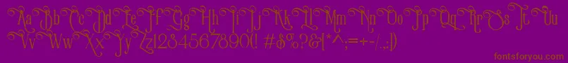 VictorianParlorVintageAlternateFree-Schriftart – Braune Schriften auf violettem Hintergrund