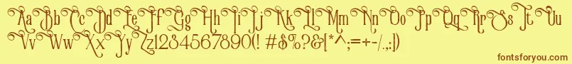 VictorianParlorVintageAlternateFree Font – Brown Fonts on Yellow Background