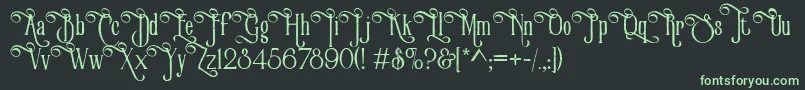 VictorianParlorVintageAlternateFree Font – Green Fonts on Black Background