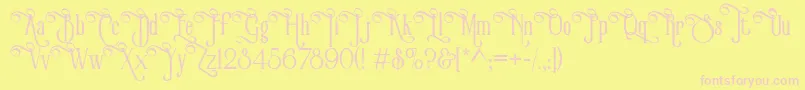 VictorianParlorVintageAlternateFree Font – Pink Fonts on Yellow Background