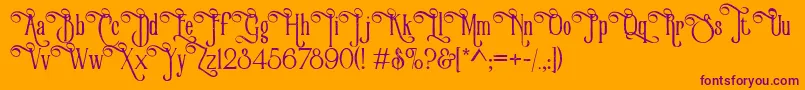 VictorianParlorVintageAlternateFree Font – Purple Fonts on Orange Background