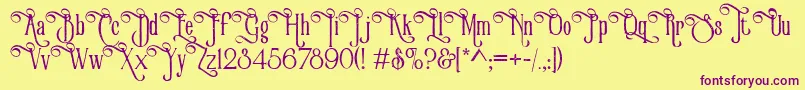 VictorianParlorVintageAlternateFree Font – Purple Fonts on Yellow Background