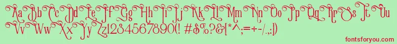VictorianParlorVintageAlternateFree-Schriftart – Rote Schriften auf grünem Hintergrund