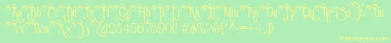 VictorianParlorVintageAlternateFree Font – Yellow Fonts on Green Background