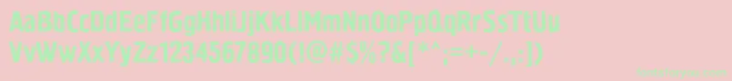Fonte Pollockc2 – fontes verdes em um fundo rosa