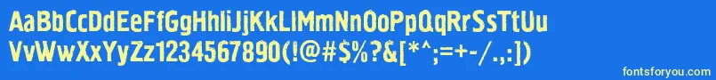 Fonte Pollockc2 – fontes amarelas em um fundo azul