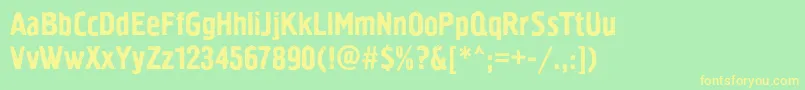 Pollockc2 Font – Yellow Fonts on Green Background