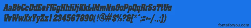 AcklincondensedItalic Font – Black Fonts on Blue Background