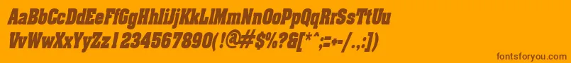 Шрифт AcklincondensedItalic – коричневые шрифты на оранжевом фоне