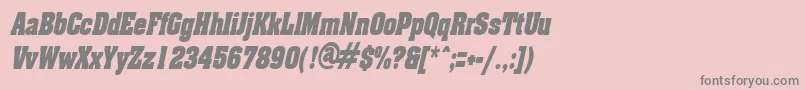 AcklincondensedItalic Font – Gray Fonts on Pink Background