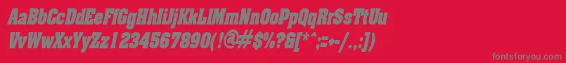 AcklincondensedItalic Font – Gray Fonts on Red Background