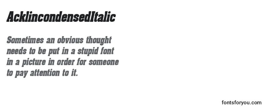 AcklincondensedItalic Font