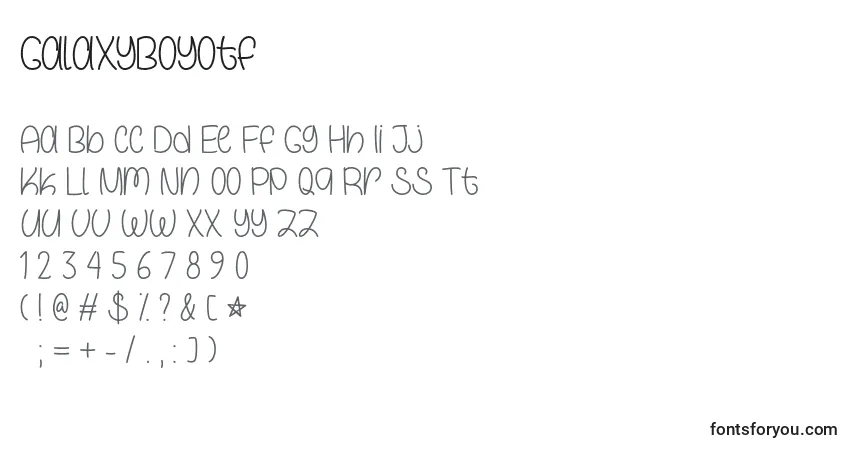 Schriftart GalaxyBoyOtf – Alphabet, Zahlen, spezielle Symbole
