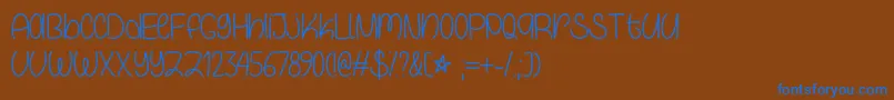 GalaxyBoyOtf Font – Blue Fonts on Brown Background