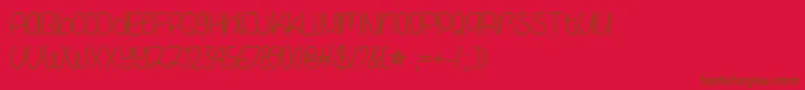 GalaxyBoyOtf-Schriftart – Braune Schriften auf rotem Hintergrund