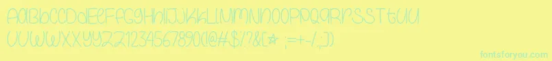 Fonte GalaxyBoyOtf – fontes verdes em um fundo amarelo
