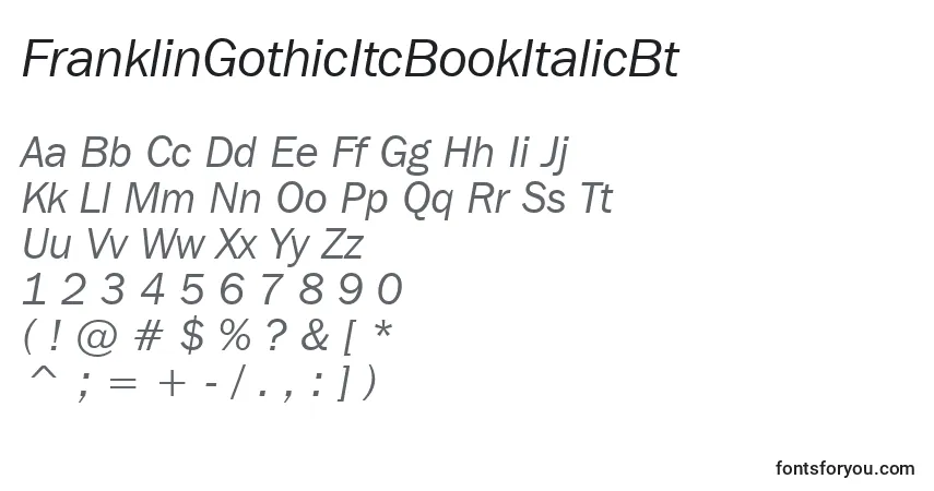 Schriftart FranklinGothicItcBookItalicBt – Alphabet, Zahlen, spezielle Symbole