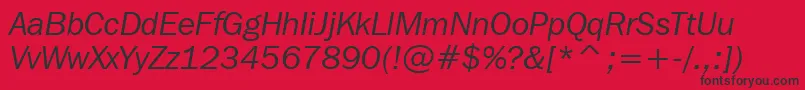 FranklinGothicItcBookItalicBt Font – Black Fonts on Red Background