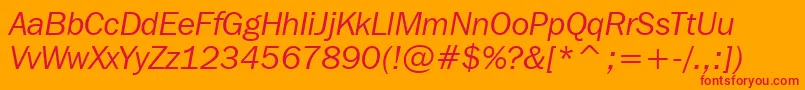 FranklinGothicItcBookItalicBt Font – Red Fonts on Orange Background