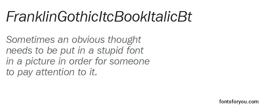 Review of the FranklinGothicItcBookItalicBt Font