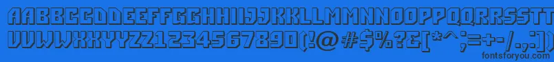 ASimpler3D Font – Black Fonts on Blue Background