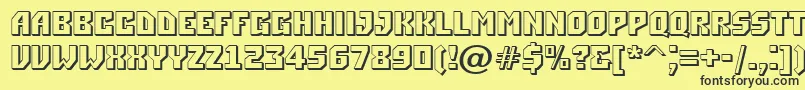 ASimpler3D Font – Black Fonts on Yellow Background