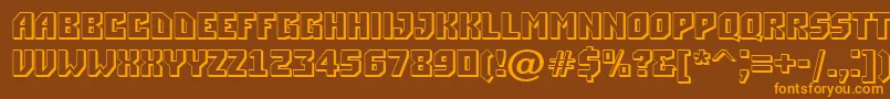 ASimpler3D Font – Orange Fonts on Brown Background