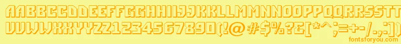 ASimpler3D Font – Orange Fonts on Yellow Background