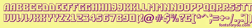 ASimpler3D Font – Purple Fonts on Yellow Background