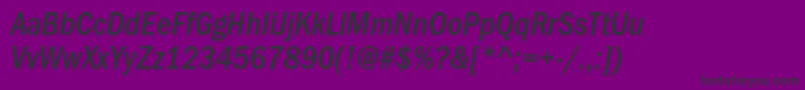 Czcionka ItcfranklingothicstdMdcdit – czarne czcionki na fioletowym tle