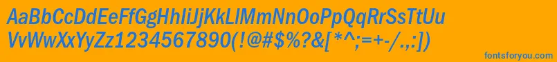 ItcfranklingothicstdMdcdit Font – Blue Fonts on Orange Background