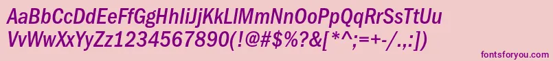 Шрифт ItcfranklingothicstdMdcdit – фиолетовые шрифты на розовом фоне