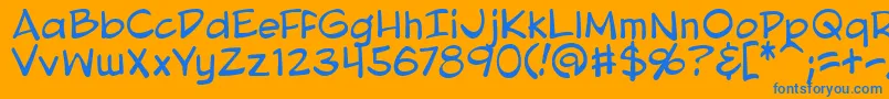 BlambotProLite-Schriftart – Blaue Schriften auf orangefarbenem Hintergrund