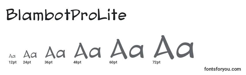 Размеры шрифта BlambotProLite