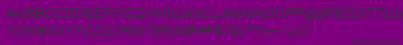 MufferawrgItalic Font – Black Fonts on Purple Background
