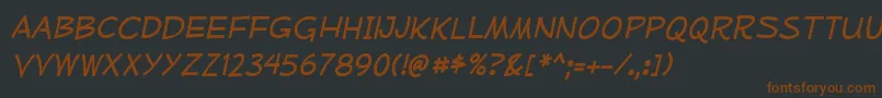 MufferawrgItalic Font – Brown Fonts on Black Background