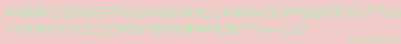 MufferawrgItalicフォントについての詳細 フォントMufferawrgItalic – ピンクの背景に緑の文字