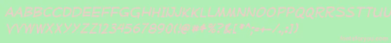 MufferawrgItalic Font – Pink Fonts on Green Background