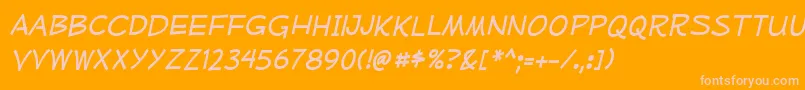 MufferawrgItalic Font – Pink Fonts on Orange Background