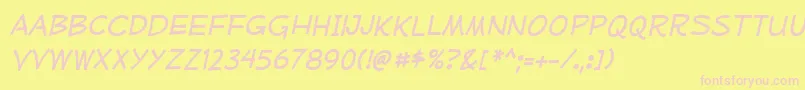 MufferawrgItalic Font – Pink Fonts on Yellow Background