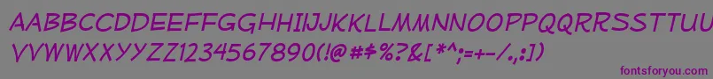 MufferawrgItalic Font – Purple Fonts on Gray Background