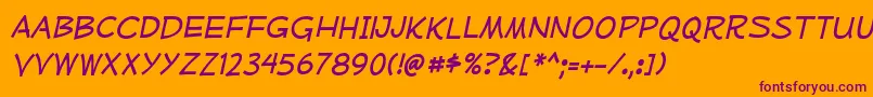 MufferawrgItalic Font – Purple Fonts on Orange Background
